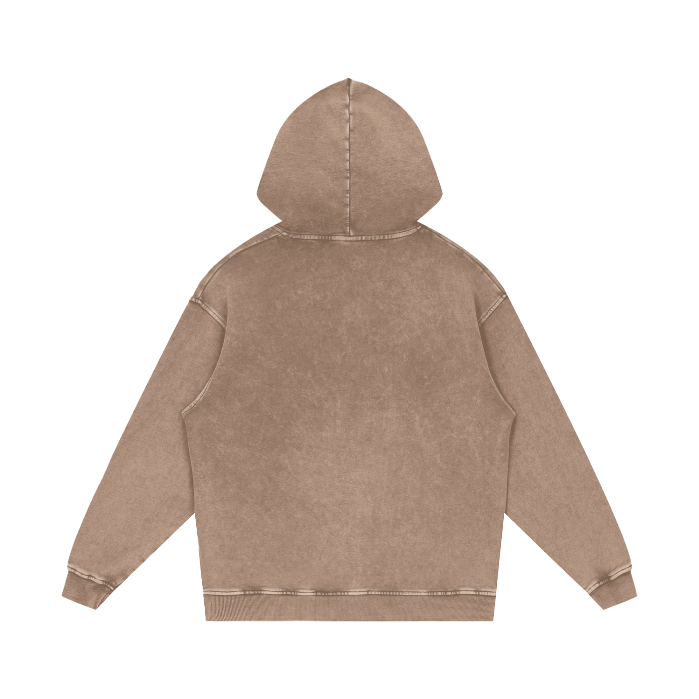 Acid Wash Oversize Hoodie Brown