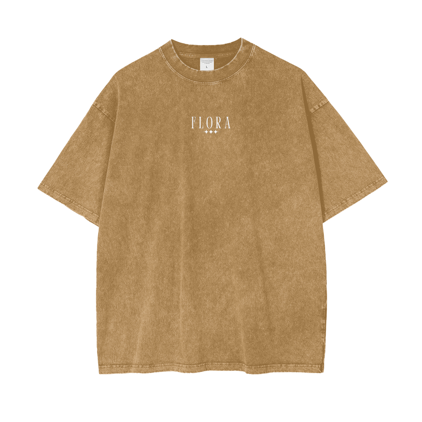 Vintage Wash Frayed T Shirt Brown