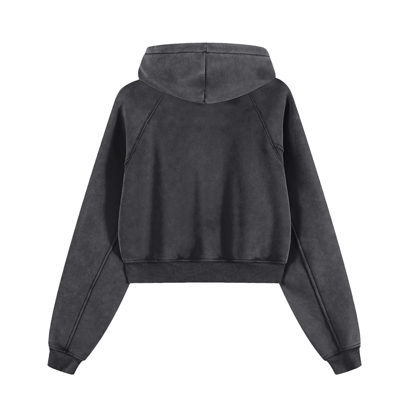 Snow Washed Cropped Hoodie Black