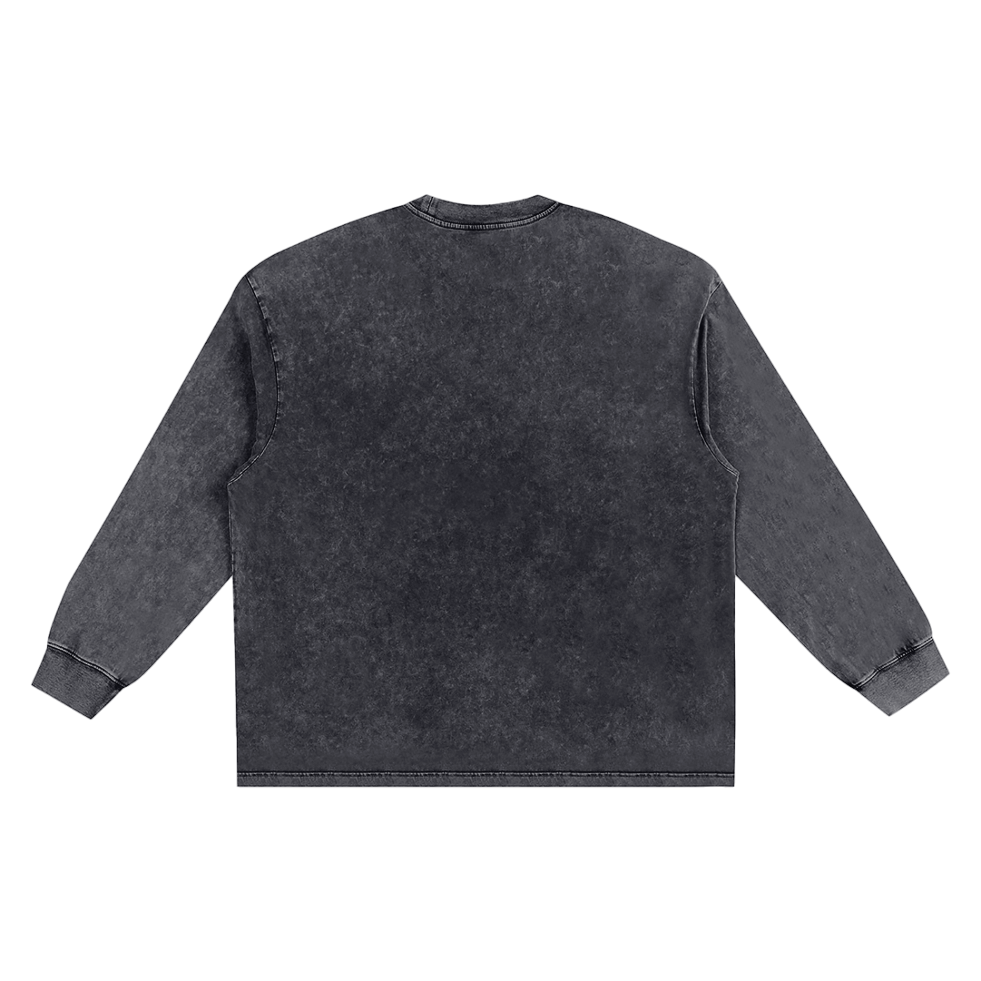 Snow Washed Oversize Long Sleeve T Shirt Black