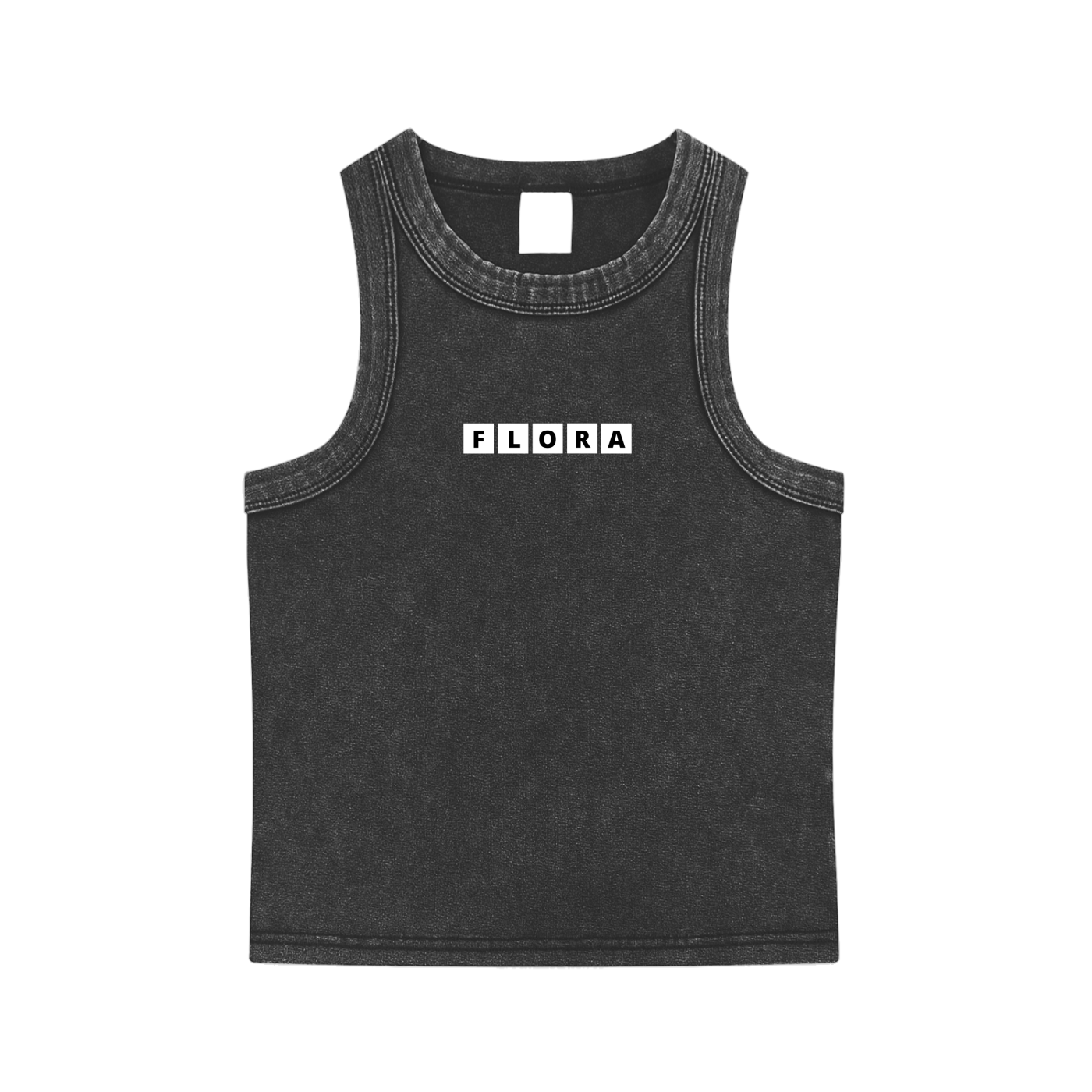 Snow Washed Crop Top Black